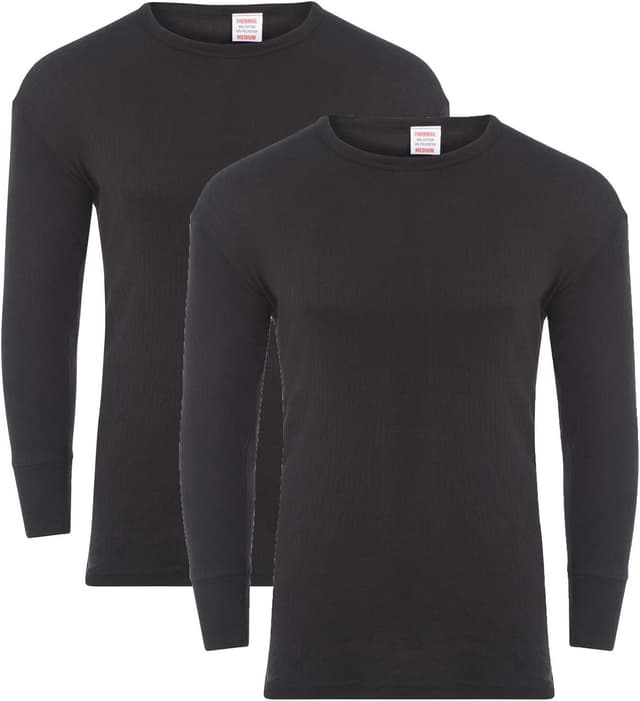 Detalle de Heatwave Thermalwear 2-Pack Men’s Thermal Long Sleeve Top (Warm Baselayer, 0.45 TOG)