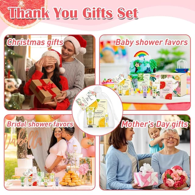 Detalle 2 de KONEUK 30-Pack Bulk Facial Mask, Hand Cream & Lip Balm Sets for Easter Baskets, Teachers, Nurses & More