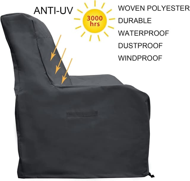 Detalle 2 de ATR ART TO REAL Gartenstuhl-Abdeckung (81 x 81 x 103 cm) wasserdicht & UV-beständig mit Kordelzug