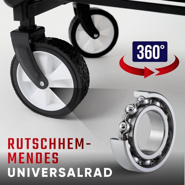 Detalle de Carrello pieghevole da spiaggia con grande capacità e manico regolabile (fino a 90 kg)