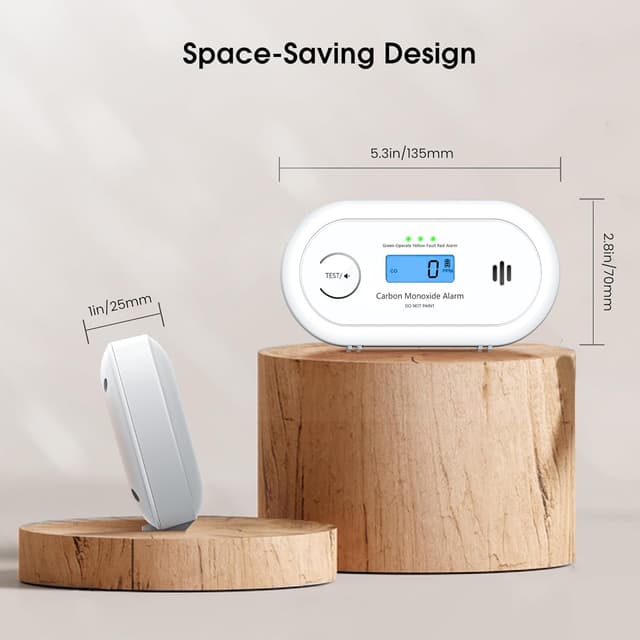 Detalle de KARUOTOP Carbon Monoxide Alarm Detector (10-year sealed battery, EN 50291 certified, LCD display)