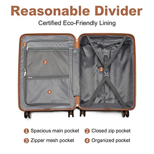 Thumbnail 6 de British Traveller maleta de viaje grande rígida de PP con cerradura TSA y cabina (76 cm) en blanco