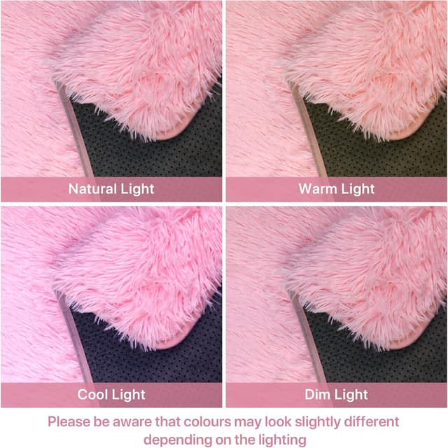 Detalle de Tapis BEIMO Shaggy rose à poils longs 160x230 cm avec envers antidérapant