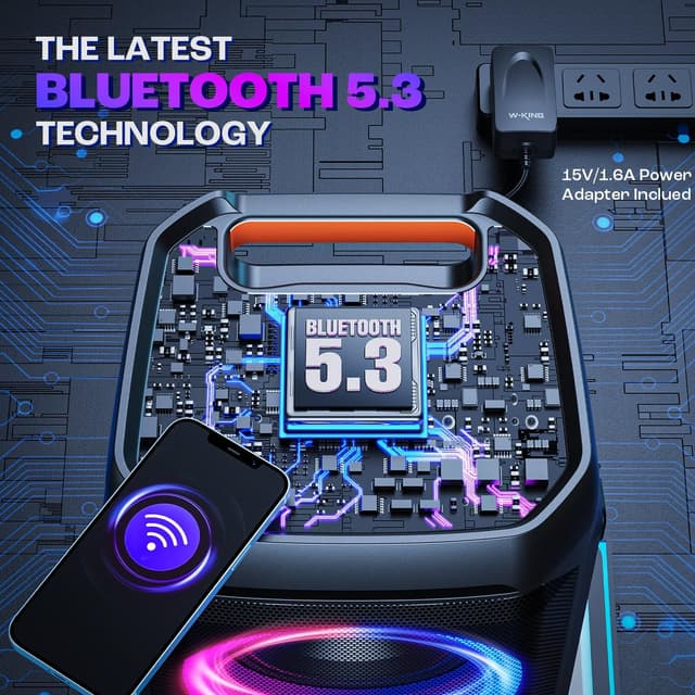 Thumbnail 5 de W-KING 240W Bluetooth Lautsprecher — 115 dB Bass 🔊