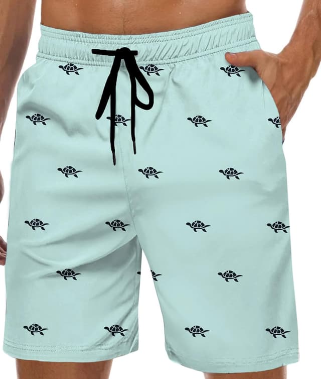 Detalle de Werfami Herren Badehose Lang Badeshorts mit Innenhose (UV-Schutz, schnelltrocknend) – S bis 3XL