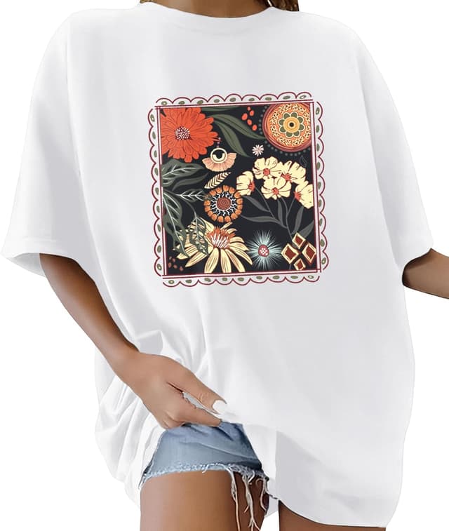 Detalle de Xnova oversized graphic T-shirt for women