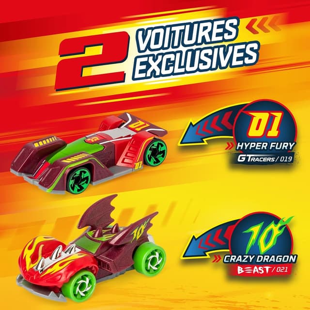 Detalle 2 de T-Racers Mix’N Race Lanceur Squad Dragon – un camion lanceur transformable avec 2 véhicules exclusifs