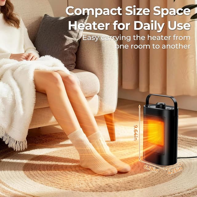 Thumbnail 4 de Electric Heater 1500W portable fan heater 🌡