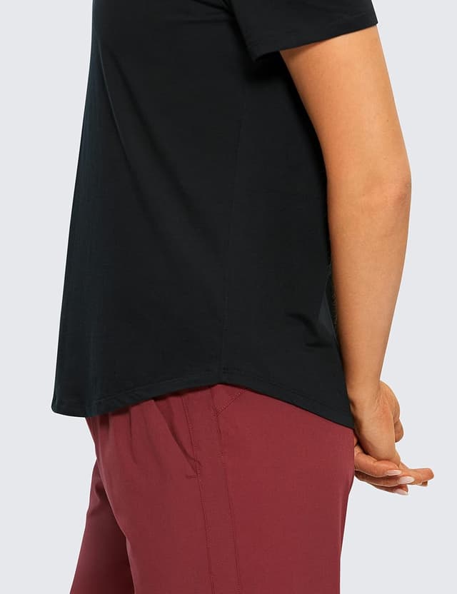 Detalle 2 de CRZ YOGA chemise à manches courtes en coton Pima pour femmes, coupe ample