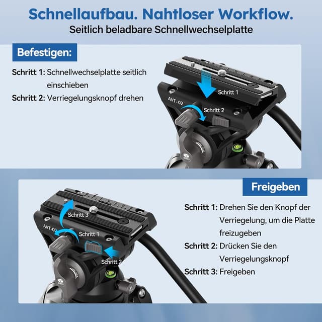 Thumbnail 5 de Sirui AVT-02 Video-Stativ 190 cm