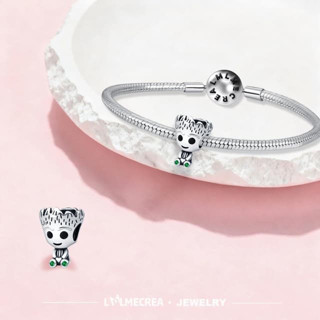 Detalle de LMLMECREA Charm-Anhänger aus 925 Sterling Silber für europäische Armbänder – Bead Charm im Geschenkset