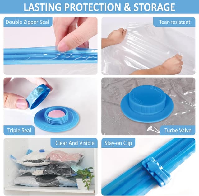 Thumbnail 5 de Cozy Essential Travel Vacuum Bags 12 Combo