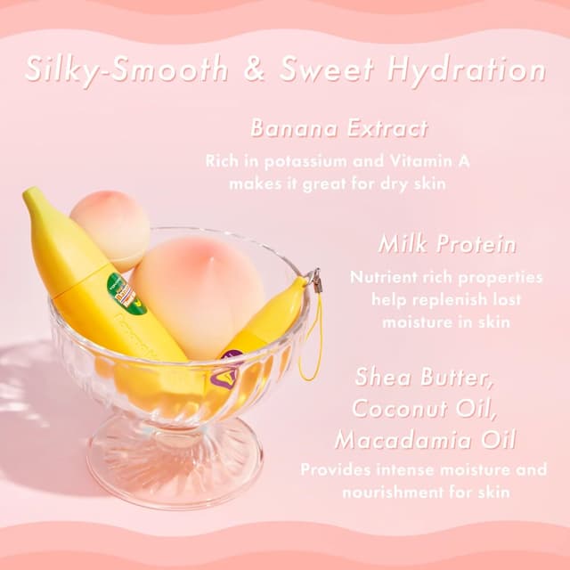 Detalle 1 de TONYMOLY Magic Food Banana Hand Milk – feuchtigkeitsspendende Handcreme mit Bananenextrakt, 45 ml