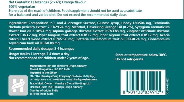 Thumbnail 1 de Himalaya Herbals Koflet-H Lozenges 🍊 con Miel y Jengibre – 12 unidades