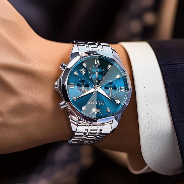 Detalle 2 de OLEVS Quarz Herrenarmbanduhr mit Chronograph