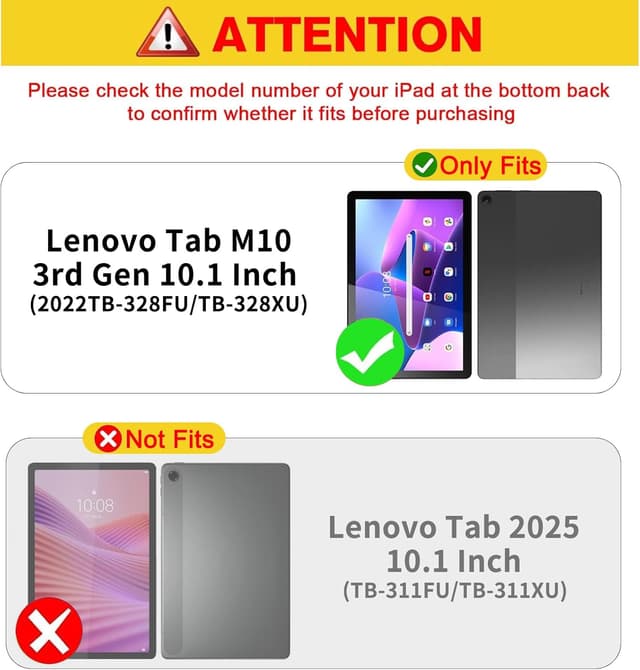 Detalle de Succtopy Hülle für Lenovo Tab M10 3. Gen (10,1 Zoll, 2022) TB-328FU/TB-328XU – Folio Flip Wallet Case in Roségold