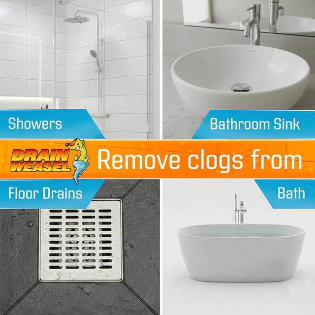 Thumbnail 6 de Flexisnake Drain Weasel Hair Clog Remover Kit with Rotating Handle and 5 Disposable Wands