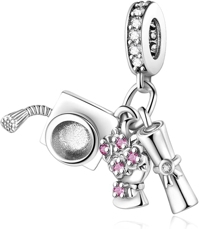 Detalle de LMLMECREA Charms Anhänger aus 925 Sterling Silber – schlichter Charm für europäische Armbänder