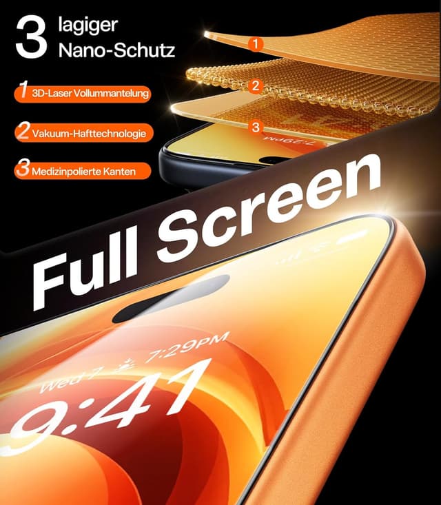 Detalle 2 de TORRAS Präzise iPhone 17 Pro Max Panzerglas 2er-Pack