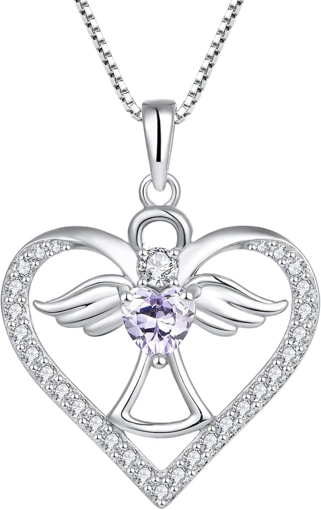 Thumbnail 6 de FJ Herz Schutzengel Kette Damen 925 Sterling Silber mit Zirkonia-Anhänger