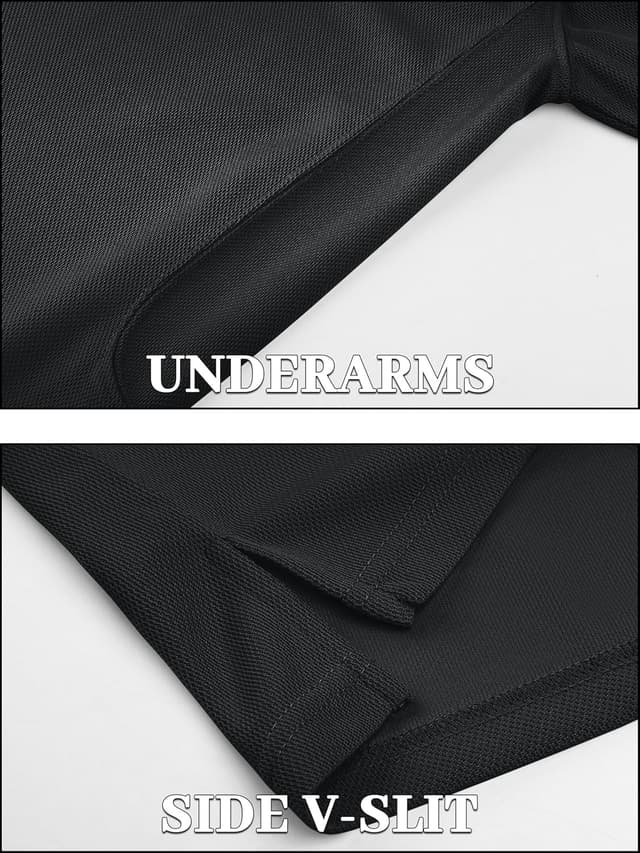 Detalle de TACVASEN Men’s Quick-Dry Short Sleeve Performance Polo (Pique Golf/Work Shirt)