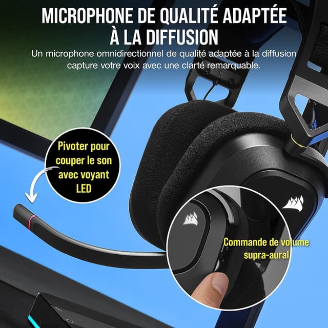 Thumbnail 5 de Corsair HS80 RGB Wireless Casque Gaming