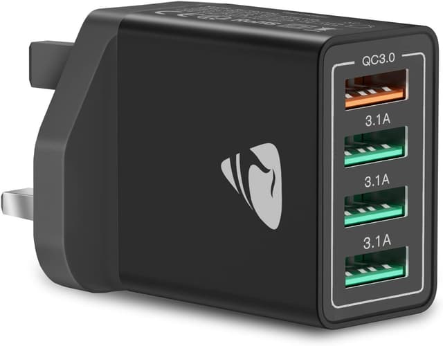 Thumbnail 6 de USB Plug Charger 4-Port 33W Quick Charge 3.0 wall adapter (UK) for iPhone, Samsung and other USB-A devices