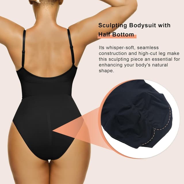Detalle 2 de SHAPERX Women’s Seamless Shapewear Bodysuit with Tummy Control (Waist Snatching)