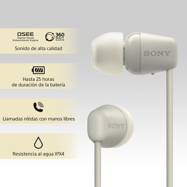 Thumbnail 2 de Sony WI-C100 Auriculares Bluetooth beige