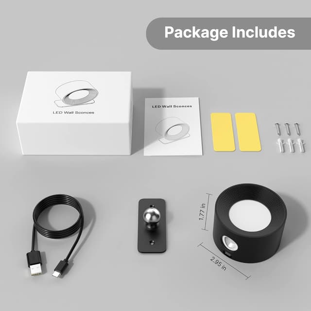 Thumbnail 6 de Lámpara de Pared LED, 3 Brillos y Modos 🌈