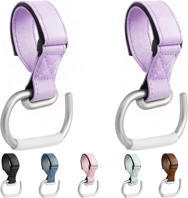 Imagen de ROSSIVAN Buggy Clips (2-pack) with Pram Hooks for bags – universal fit prams, strollers and wheelchairs en OfertitasTOP