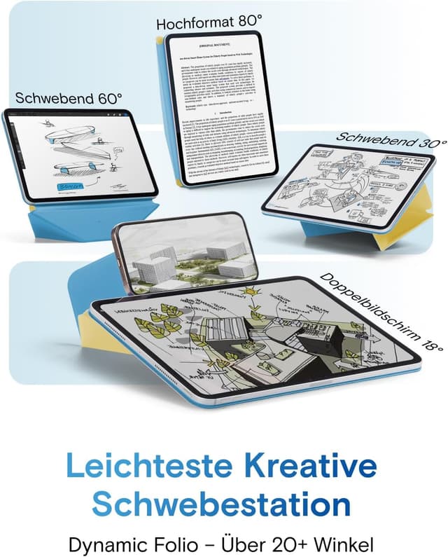 Detalle de MOFT Dynamic Folio Hülle für 11" iPad Air (M4/M3/M2/4. & 5. Gen) – schlankes Magnet-Folio mit Stand und 20+ Winkeln