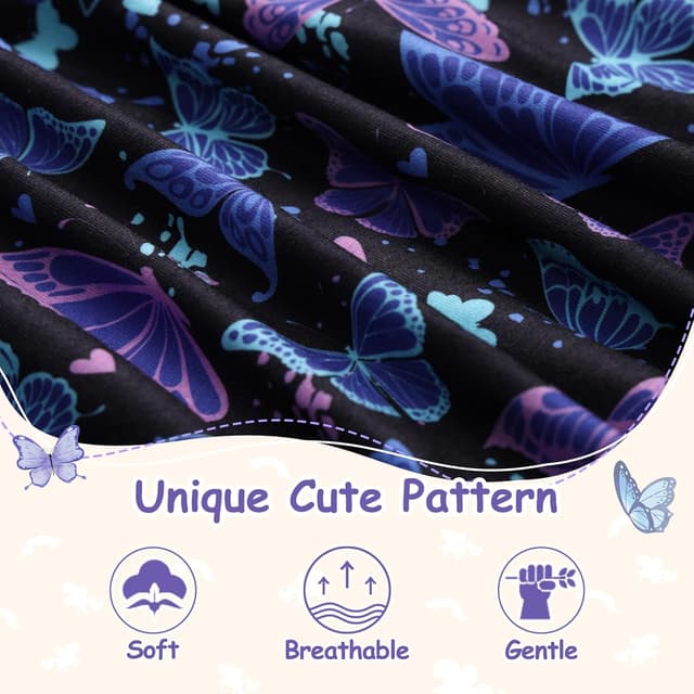 Detalle 2 de VASCHY robe de fille en coton imprimé licorne à manches longues courtes (3 à 10 ans)