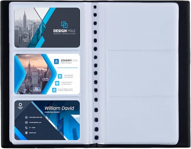 Detalle de Zacro 240 porta biglietti da visita in PVC, nero