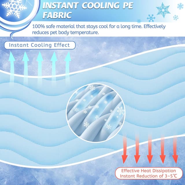 Detalle de Baodan Kühlmatte für Hunde, 75x55 cm – waschbare Selbstkühlung für heiße Sommertage