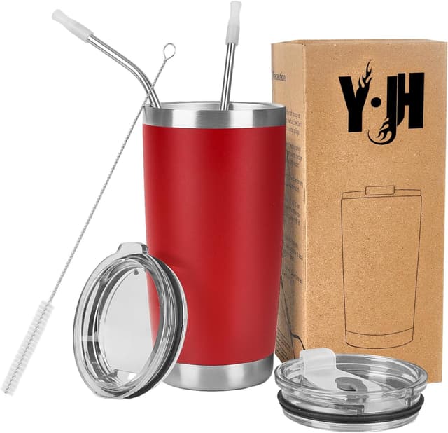 Thumbnail 6 de YJH Y·J&H 20oz (550ml) Travel Tumbler double-wall vacuum insulated coffee mug in Pink