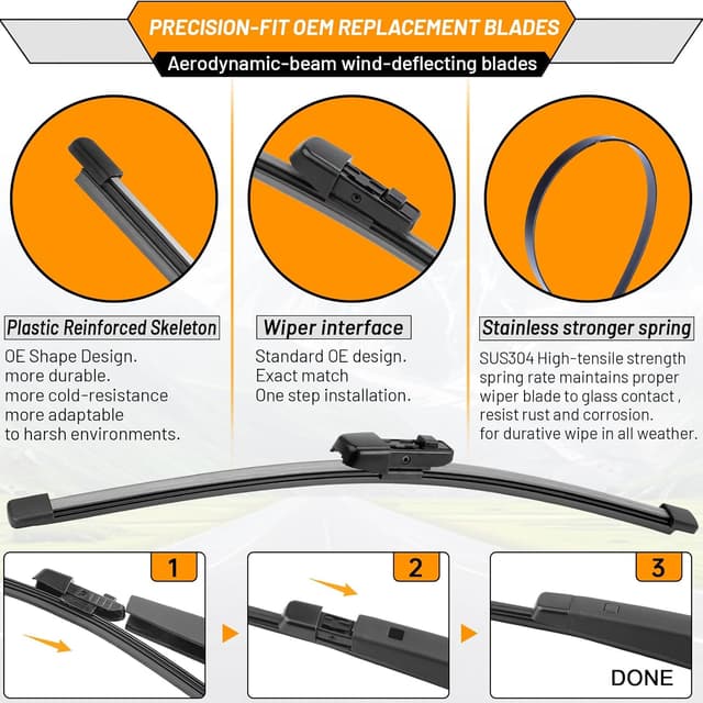 Thumbnail 4 de OEM Windshield Wiper Set 26+22+12