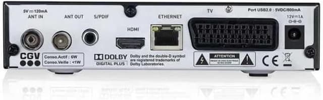 Detalle 2 de CGV etimo 2T-C : récepteur/enregistreur TNT HD à double tuner (noir)