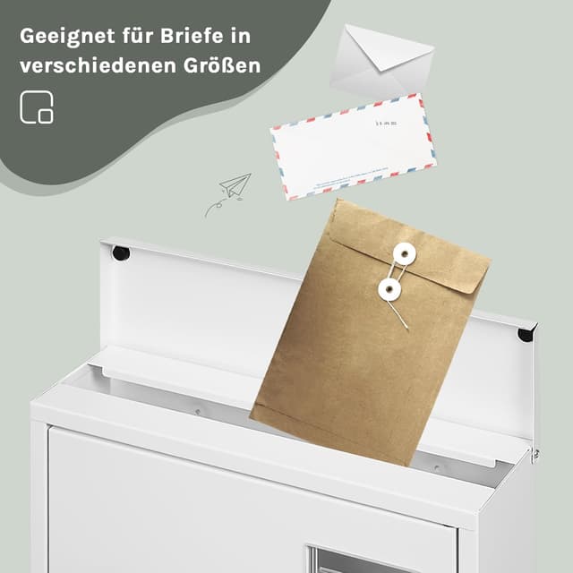 Thumbnail 6 de WOLTU Briefkasten mit Zeitungsfach 30,5x33,5x9 cm