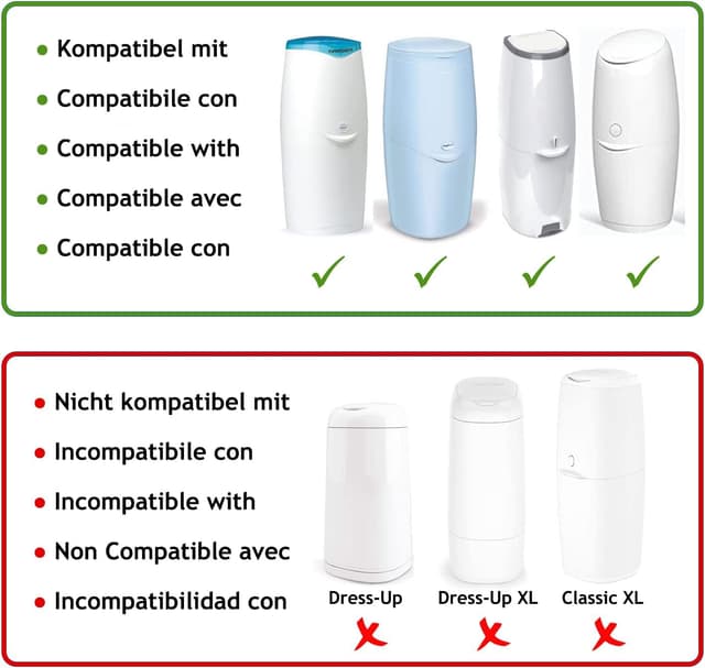 Detalle de LILNAP 6 Nachfüllkassetten (runde Kassetten) für Angelcare Windeleimer & Litter Locker II – Neues Design