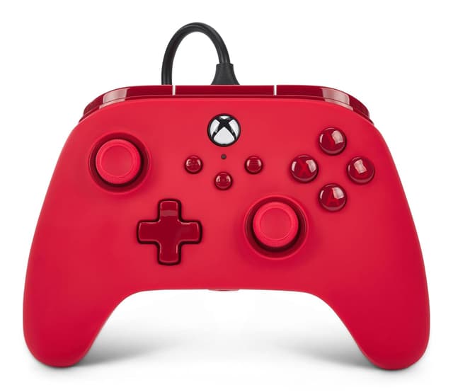 Detalle de PowerA Advantage Wired Controller for Xbox Series X|S (Red) with Detachable 10ft USB-C Cable