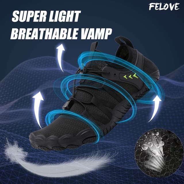 Detalle 2 de FELOVE Chaussures d’eau ultra-légères pour plage, plongée, snorkeling et pieds nus