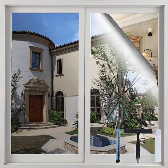 Detalle de Volcanics Spiegelfolie Fenster Sichtschutz 44,5 × 199 cm – einseitige, blickdichte Fensterfolie mit statischer Haftung