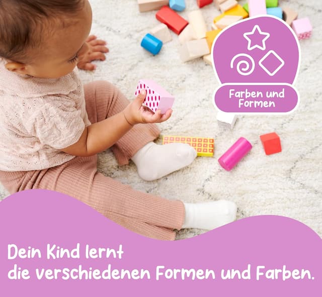 Thumbnail 3 de Eichhorn Color Holzbausteine 50 Stück Birkenholz