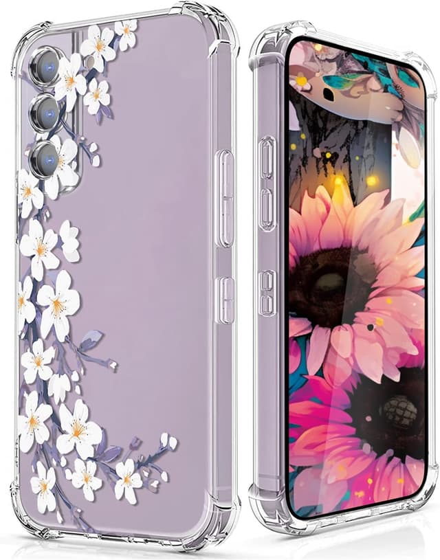 Thumbnail 6 de CAROKI Clear Case for Samsung S21 FE 5G – Shockproof transparent TPU/PC bumper cover with birds design