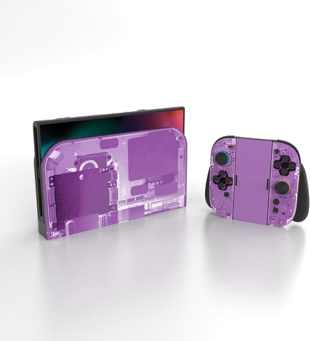 Detalle de PlayVital Full Set Protective Skins for Nintendo Switch 2 Purple Tear Down
