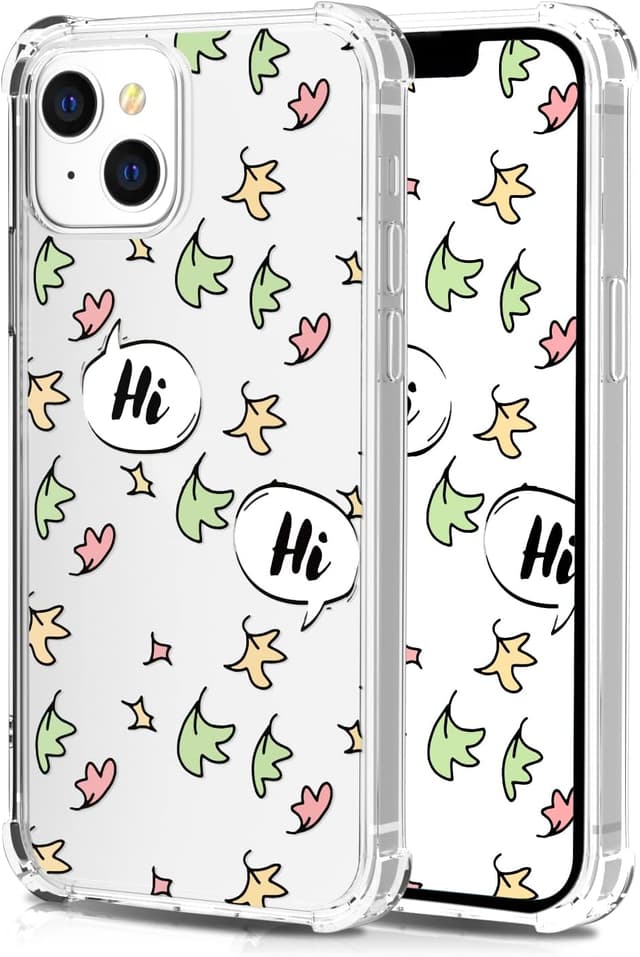 Thumbnail 6 de CAROKI Clear Case for iPhone 13 (6.1-inch) – shockproof transparent TPU bumper with leaf pattern