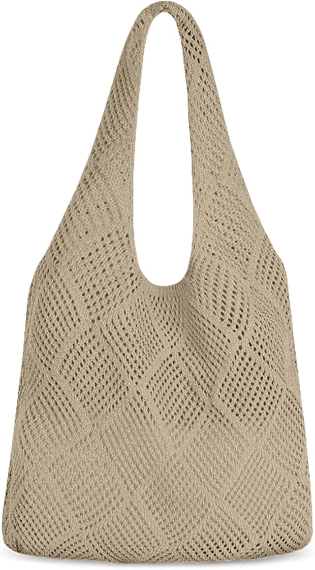 Thumbnail 6 de Aucuu sac fourre-tout femme en crochet ajouré : sac à bandoulière en maille pour le quotidien