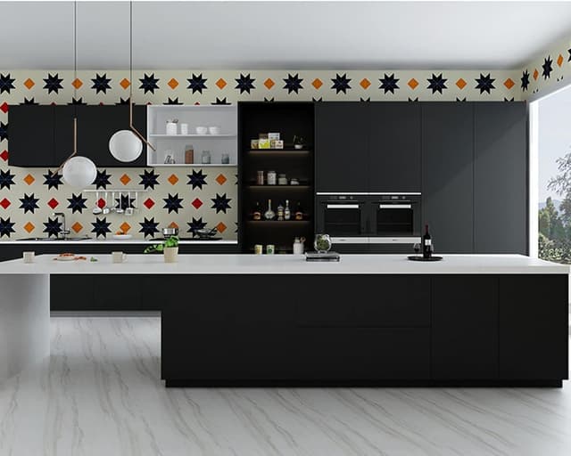 Detalle 2 de Papier adhésif pour meuble noir mat 40×300 cm (papier peint autocollant, film vinyle amovible)