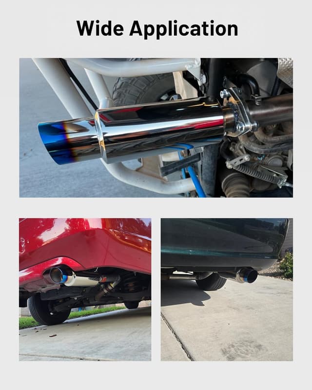 Detalle de Bielpord Universal Stainless Steel Exhaust Muffler Tip (15" length, 2'' inlet / 3'' outlet)